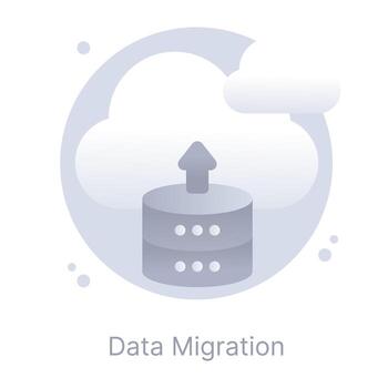 Data migration flat rounded icon in appealing graphic vector