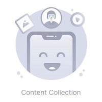 A modern flat rounded icon of content collection vector