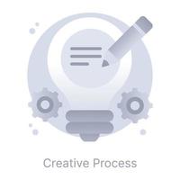 descargar proceso creativo, icono plano vector