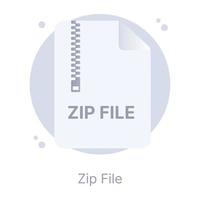 un archivo zip en un icono plano moderno vector