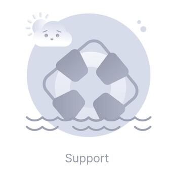 Support, a flat rounded icon in appealing graphic vector