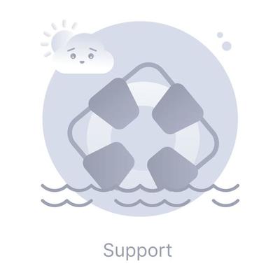Support, a flat rounded icon in appealing graphic