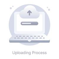 Creatively designed flat conceptual icon of uploading process vector