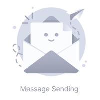 Message sending, flat rounded editable icon vector