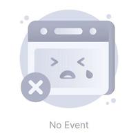 un icono plano bien diseñado de ningún evento vector