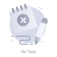 Creatively designed flat conceptual icon of no task vector