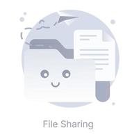 File sharing, a flat rounded icon is up for premium use vector