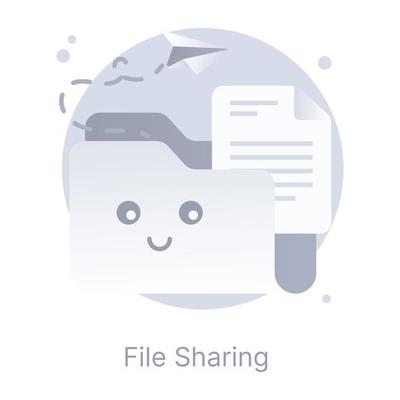 File sharing, a flat rounded icon is up for premium use
