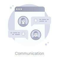 Communication flat rounded editable icon vector