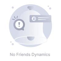 No chat notification flat rounded editable icon vector