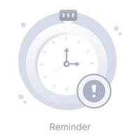 An icon of reminder in modern flat design vector