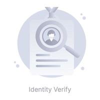 icono de concepto de moda de verificación de identidad vector