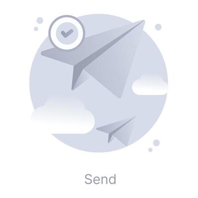 Mail send, flat round icon
