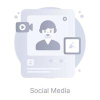 Social media, flat rounded icon design vector