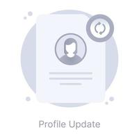 Profile update, a flat rounded icon is up for premium use vector