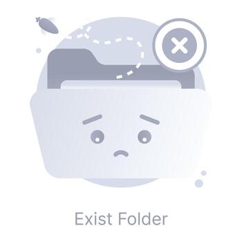 A modern flat rounded icon of exist folder vector