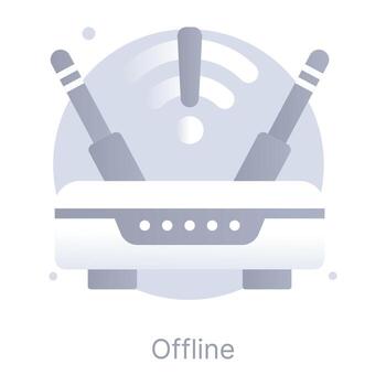 Offline, flat rounded icon in appealing graphic vector