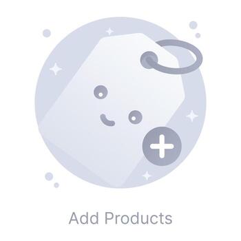 Add products in modern flat icon vector