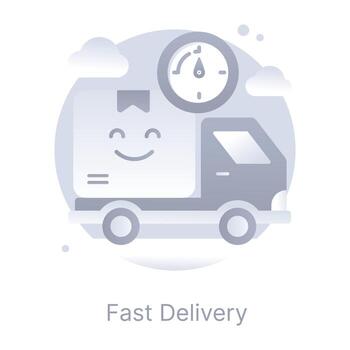 Fast delivery, a flat rounded icon is up for premium use vector