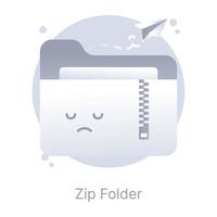 A conceptual flat vector of zip folder
