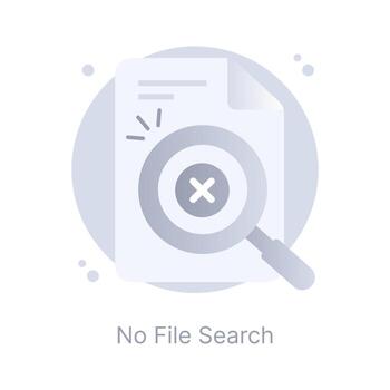 Icon denoting no file search flat design vector
