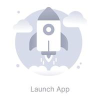 A well designed flat icon of launch app vector