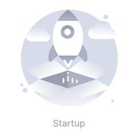 A modern startup round icon vector