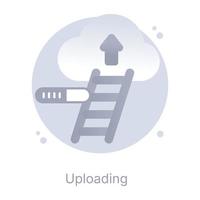 Uploading, a flat rounded icon is up for premium use vector