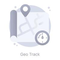 Grab this amazing flat conceptual icon of geo track vector