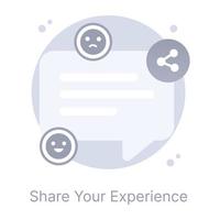 A modern flat rounded icon of share your experience vector