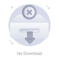 Icon of no download flat editable design vector