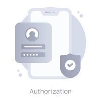 A modern flat rounded icon of authorization vector