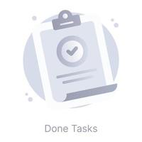 Done tasks icon in modern round design vector