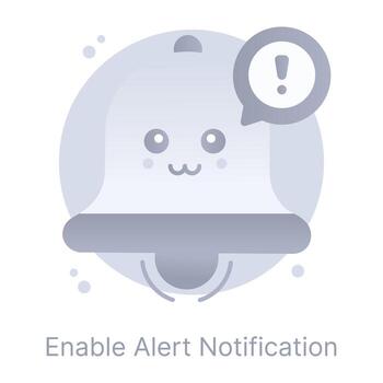 Get hold on this editable flat icon of enable alert notification vector