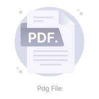 un icono plano de formato de archivo pdf vector