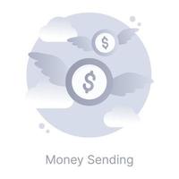 Concept icon of money sending in modern flat design vector