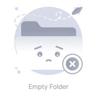 An icon of empty folder in modern flat design vector