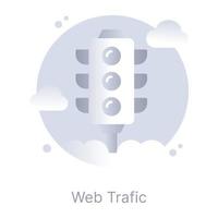 Web traffic, flat round icon design vector