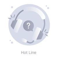 Download premium flat icon of hotline vector