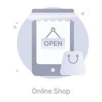 Online shop, a flat rounded icon is up for premium use vector