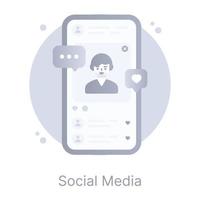 un icono plano bien diseñado de las redes sociales vector