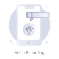 Icon of voice recording in modern flat design vector