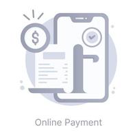 Online payment, flat rounded editable icon vector