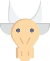 adorno animales toro indio cráneo color plano icono vector icono banner plantilla