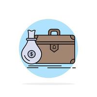 briefcase business case open portfolio Flat Color Icon Vector