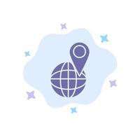 Global Location Map World Blue Icon on Abstract Cloud Background vector