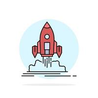 Launch mission shuttle startup publish Flat Color Icon Vector
