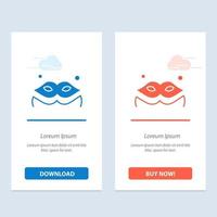 Costume Mask Masquerade  Blue and Red Download and Buy Now web Widget Card Template vector