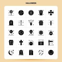 sólido 25 conjunto de iconos de halloween diseño de estilo de glifo vectorial conjunto de iconos negros diseño de ideas de negocios web y móvil ilustración vectorial vector