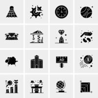 16 iconos de negocios universales vector ilustración de icono creativo para usar en proyectos relacionados con la web y dispositivos móviles